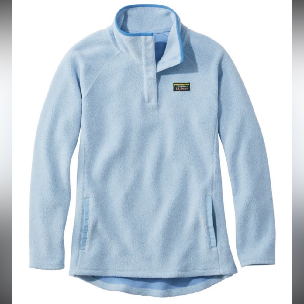L.L. Bean Sky Blue Sherpa Fleece Pullover XS